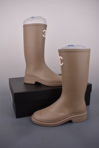 Chanel C Logo Rain Boot 'Black' view 5