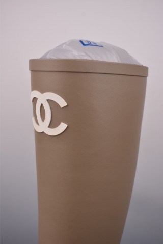 Chanel C Logo Rain Boot 'Black' view 7