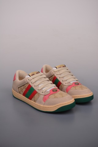Gucci Distressed Screener Sneaker 'White' view 1