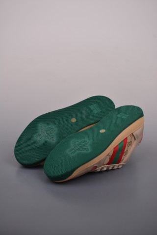 Gucci Distressed Screener Sneaker 'White' view 3