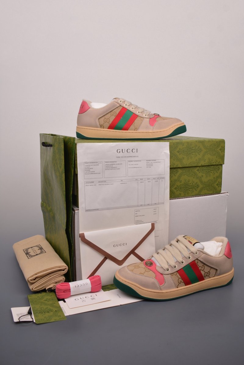 Gucci Distressed Screener Sneaker 'White' view