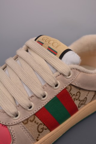 Gucci Distressed Screener Sneaker 'White' view 7