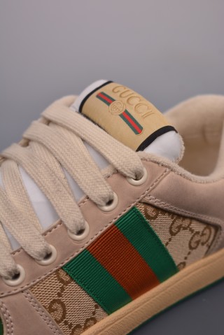 Gucci Distressed Screener Sneaker 'White' view 7