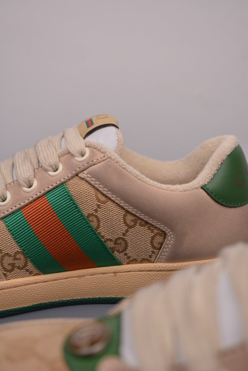 Gucci Distressed Screener Sneaker 'White' view