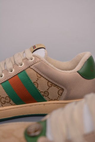 Gucci Distressed Screener Sneaker 'White' view 8