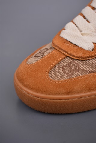 Gucci Interlocking G Suede Sneaker 'Gold' view 6