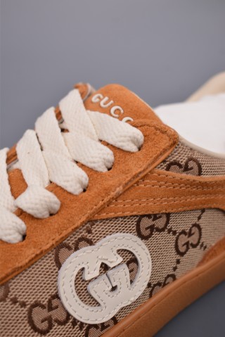 Gucci Interlocking G Suede Sneaker 'Gold' view 7