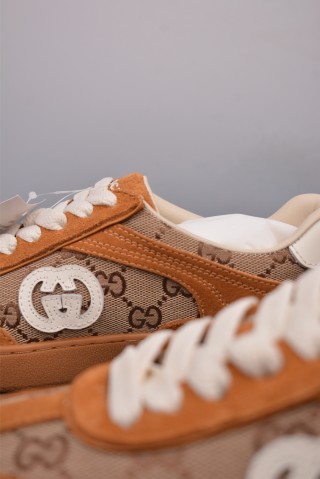 Gucci Interlocking G Suede Sneaker 'Gold' view 8