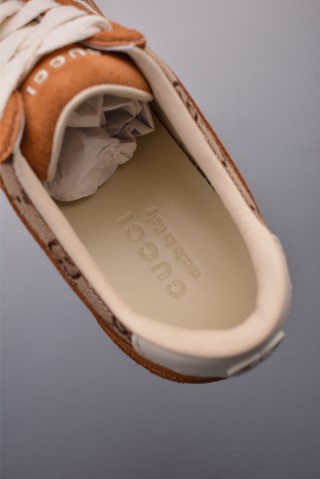 Gucci Interlocking G Suede Sneaker 'Gold' view 9