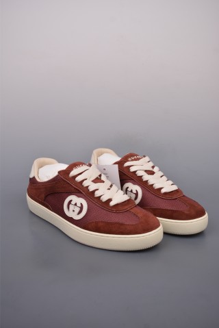 Gucci Interlocking G Suede Sneaker 'Gold' view 10