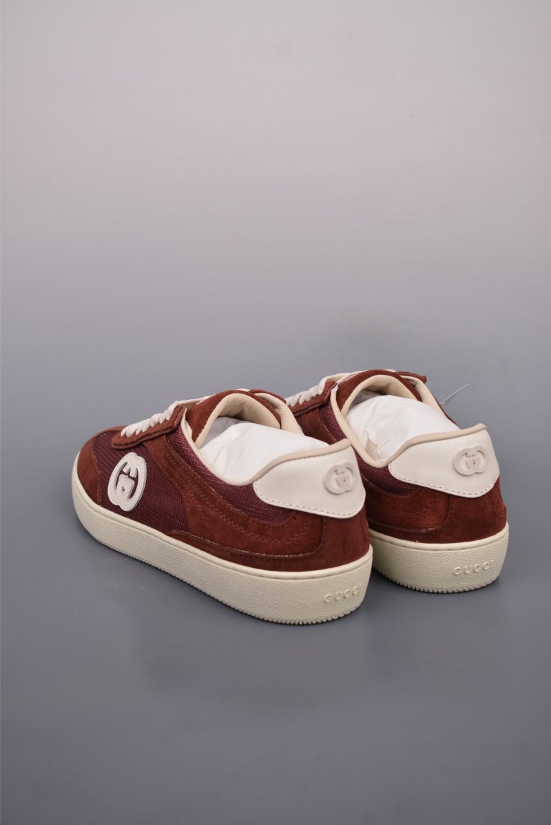 Gucci Interlocking G Suede Sneaker 'Gold' view