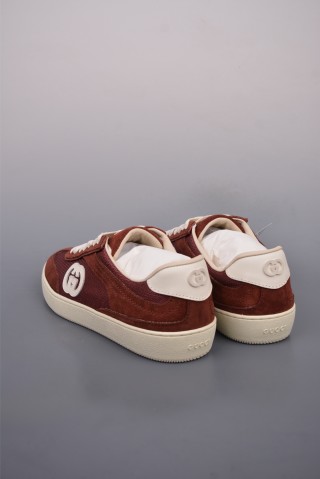 Gucci Interlocking G Suede Sneaker 'Gold' view 11