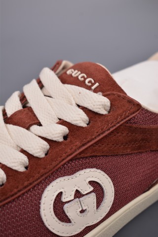Gucci Interlocking G Suede Sneaker 'Gold' view 16