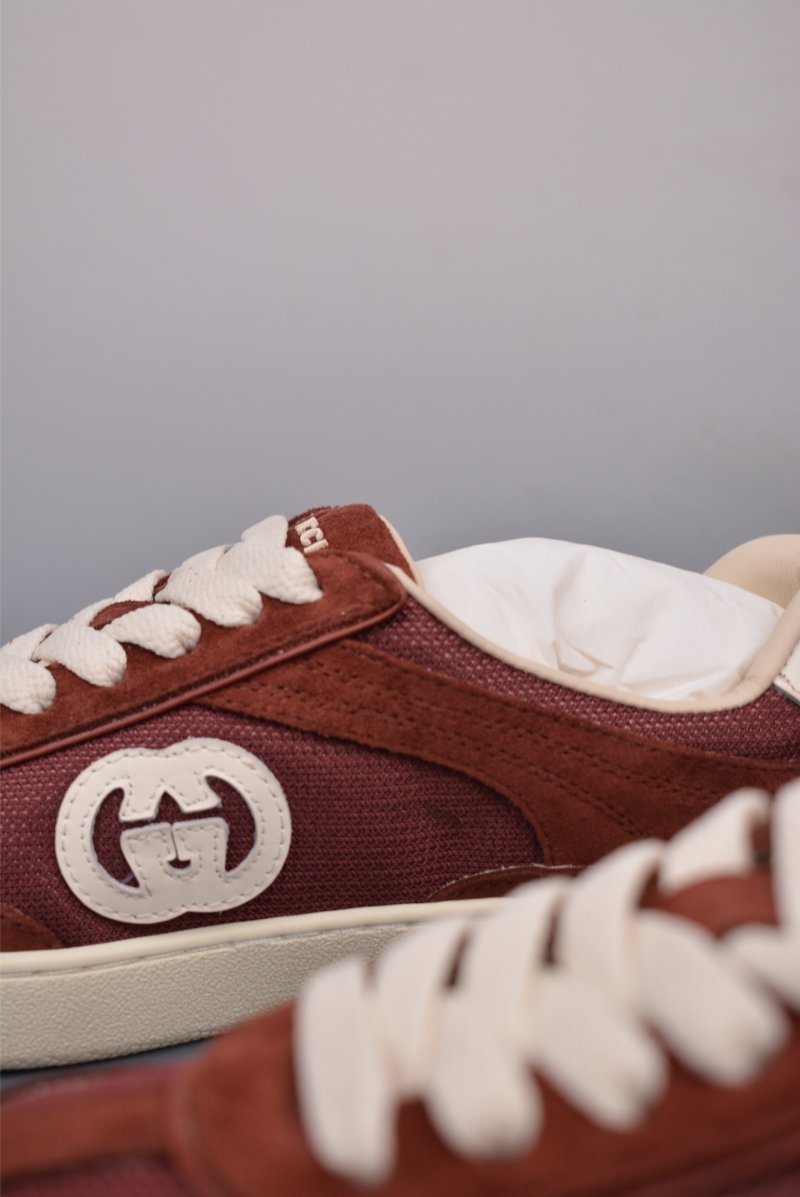 Gucci Interlocking G Suede Sneaker 'Gold' view