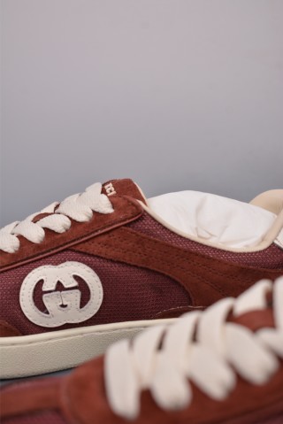 Gucci Interlocking G Suede Sneaker 'Gold' view 17