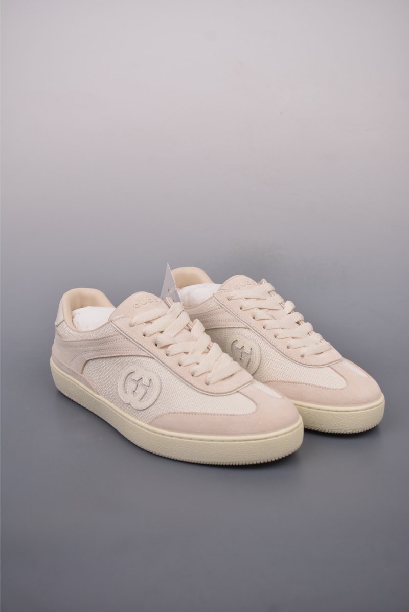 Gucci Interlocking G Suede Sneaker 'Gold' view