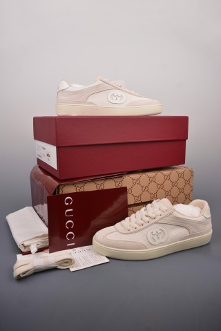 Gucci Interlocking G Suede Sneaker 'Gold' view 23