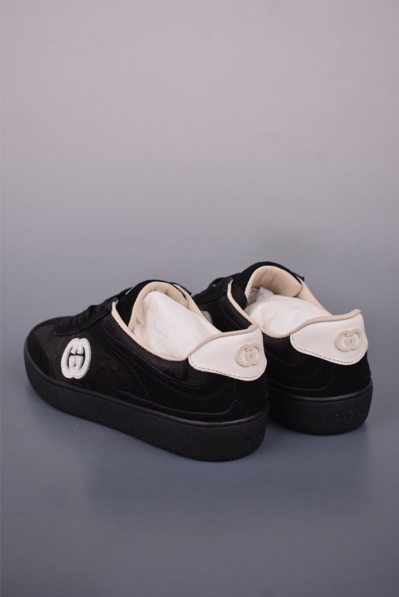 Gucci Interlocking G Suede Sneaker 'Gold' view