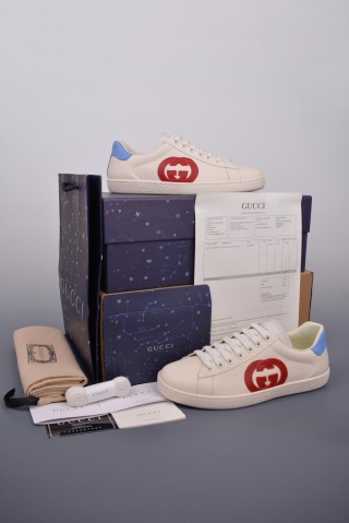 Gucci Ace Embroidered Low-Top 'White / Red / Green' view 5