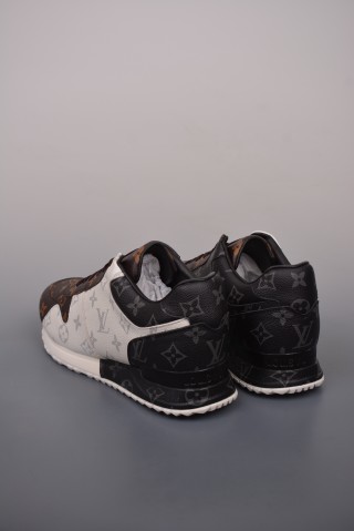 Louis Vuitton LV Trainer Sneaker Run Away 'Black / White / Grey / Brown' view 2