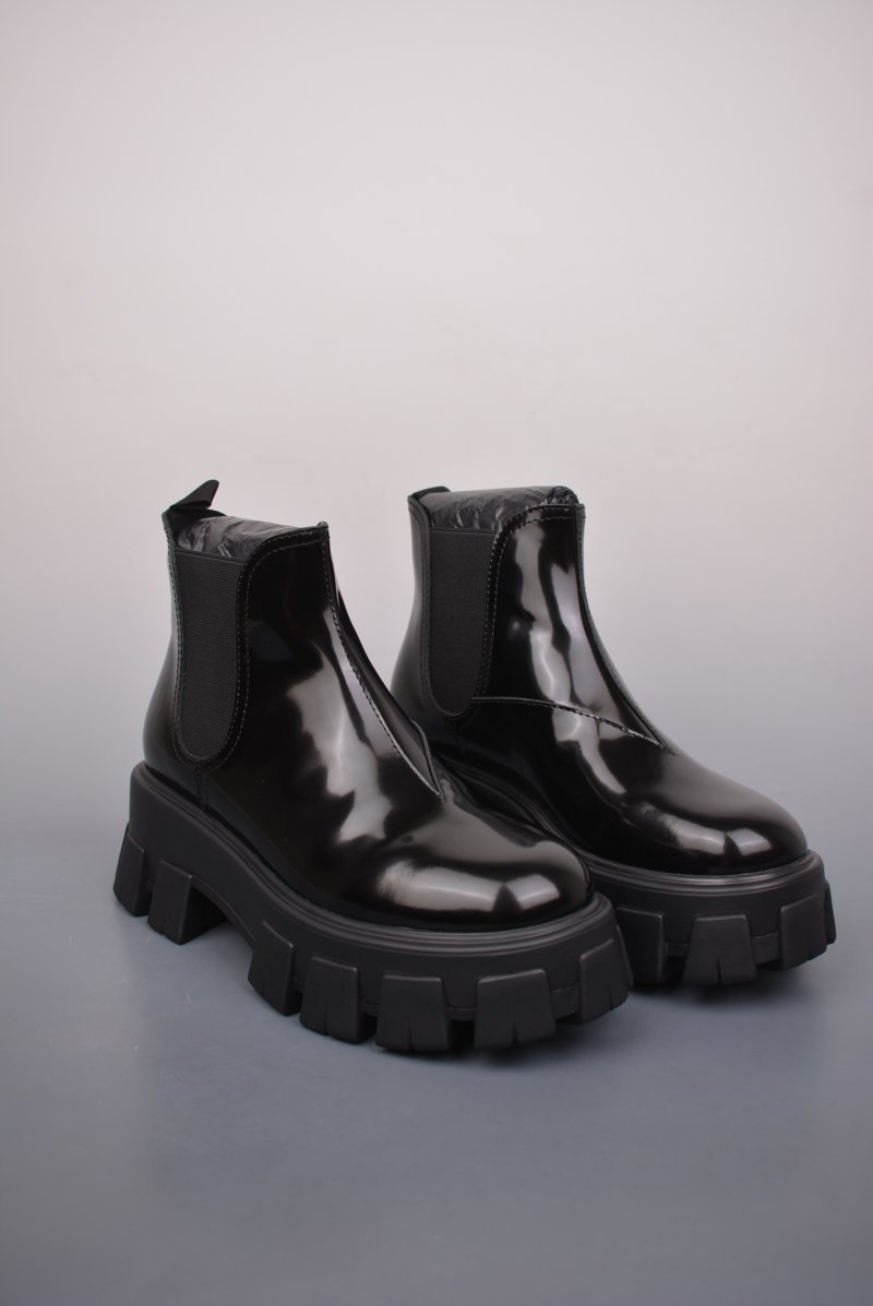 Prada Leather Combat Boot 'Black'