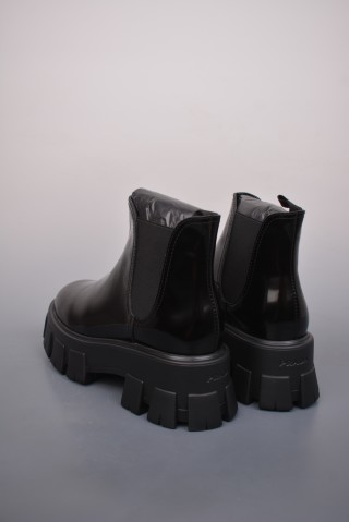Prada Leather Combat Boot 'Black' view 2