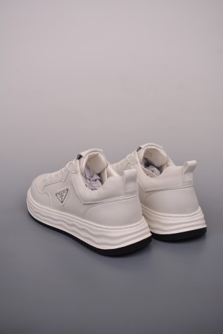 Prada Thick Sole Badge Sneaker view 2