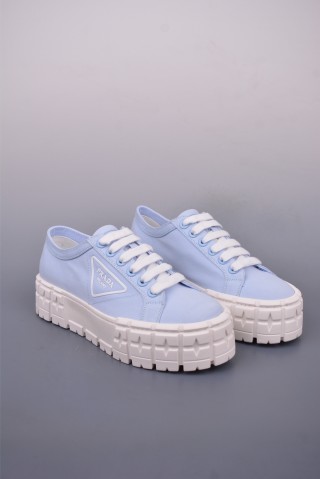 Prada Thick Sole Canvas Sneaker 'Black / White / Pink / Blue' view 1
