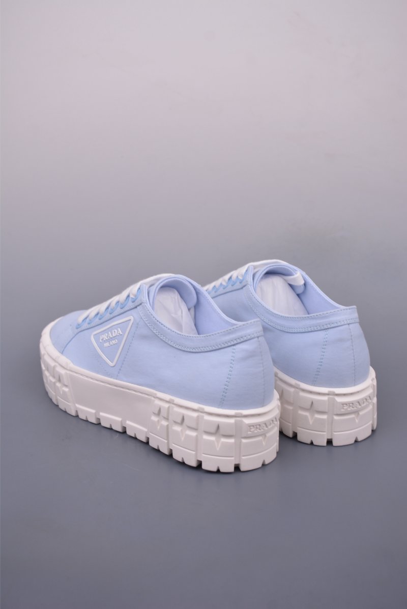Prada Thick Sole Canvas Sneaker 'Black / White / Pink / Blue' view
