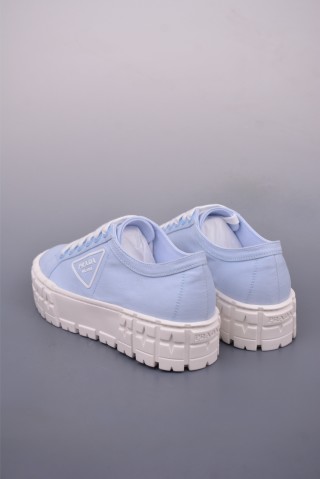 Prada Thick Sole Canvas Sneaker 'Black / White / Pink / Blue' view 2