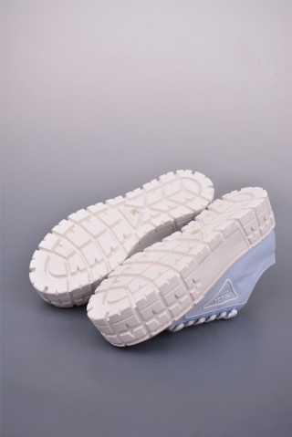 Prada Thick Sole Canvas Sneaker 'Black / White / Pink / Blue' view 3