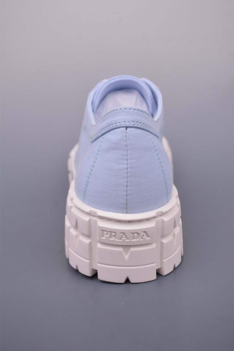 Prada Thick Sole Canvas Sneaker 'Black / White / Pink / Blue' view