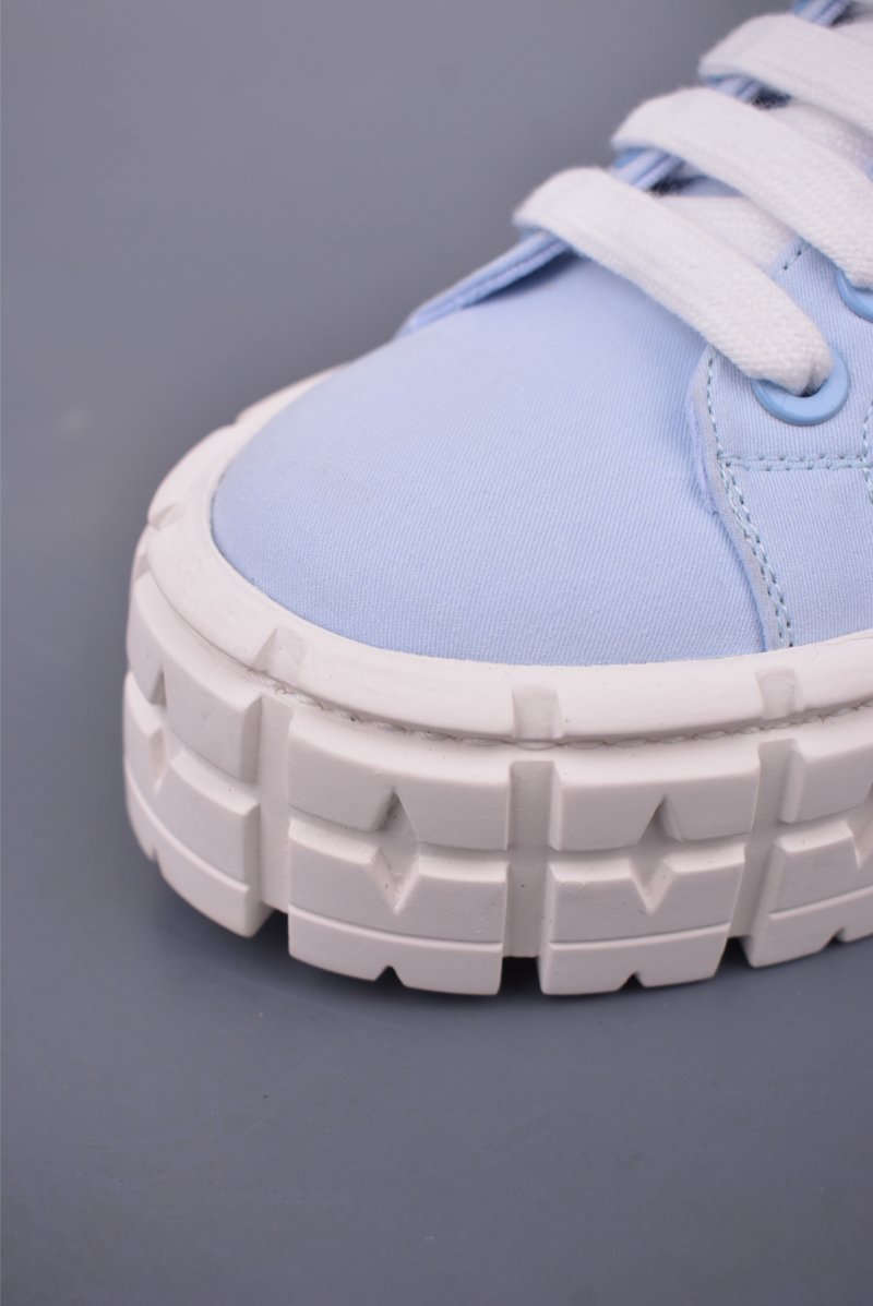 Prada Thick Sole Canvas Sneaker 'Black / White / Pink / Blue' view