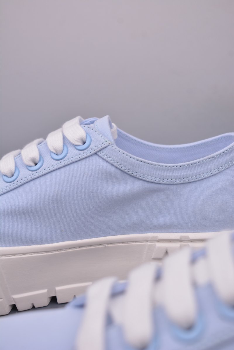 Prada Thick Sole Canvas Sneaker 'Black / White / Pink / Blue' view
