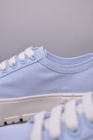 Prada Thick Sole Canvas Sneaker 'Black / White / Pink / Blue' view 8