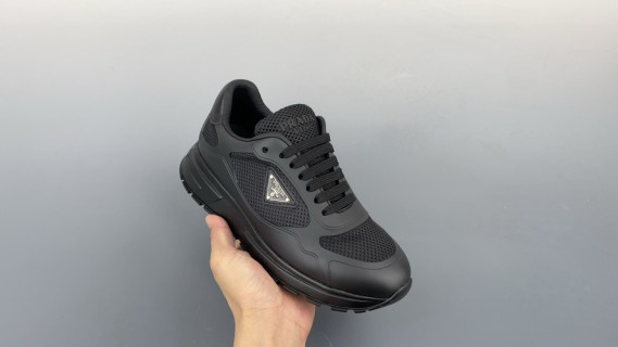 Prada Thick Sole Badge Sneaker view 1