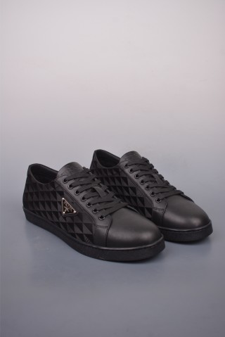 Prada Thick Sole Badge Sneaker view 1