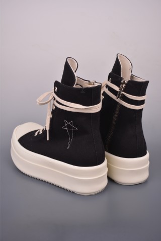 Rick Owens High Top Sneaker 'Black' view 2