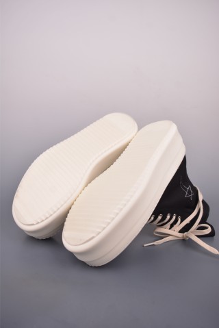 Rick Owens High Top Sneaker 'Black' view 3