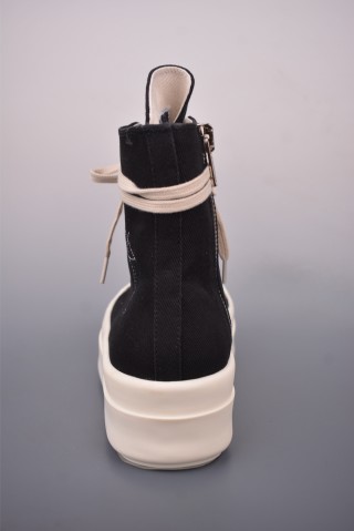 Rick Owens High Top Sneaker 'Black' view 4
