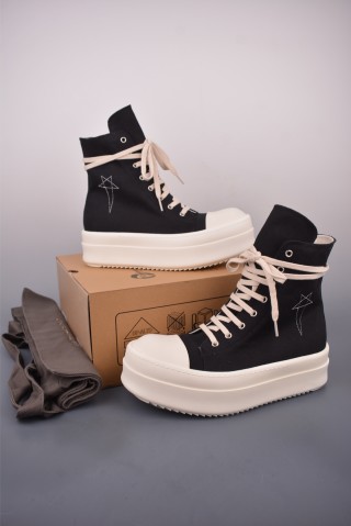 Rick Owens High Top Sneaker 'Black' view 5
