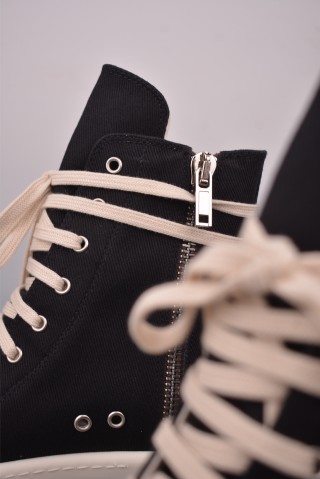 Rick Owens High Top Sneaker 'Black' view 8