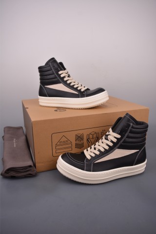 Rick Owens High Top Sneaker 'Black' view 5