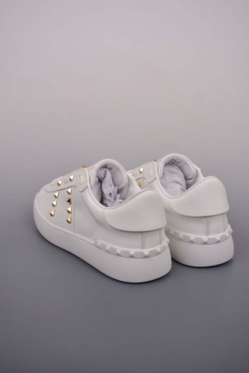 Valentino Rockstud Untitled Low Sneaker 'White / Gold' view