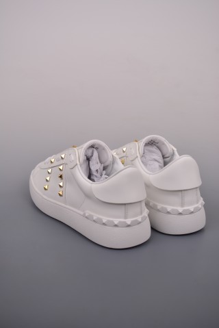 Valentino Rockstud Untitled Low Sneaker 'White / Gold' view 11
