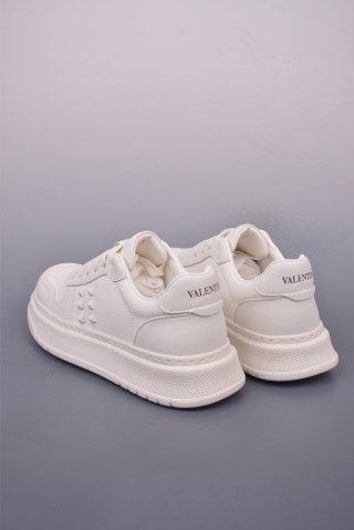 Valentino Rockstud Untitled Low Sneaker 'White / Gold' view 2
