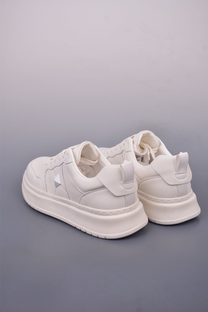 Valentino Rockstud Untitled Low Sneaker 'White / Gold' view
