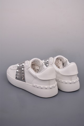 Valentino Rockstud Untitled Low Sneaker 'White / Gold' view 2