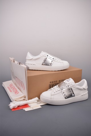 Valentino Rockstud Untitled Low Sneaker 'White / Gold' view 5