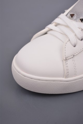Valentino Rockstud Untitled Low Sneaker 'White / Gold' view 6